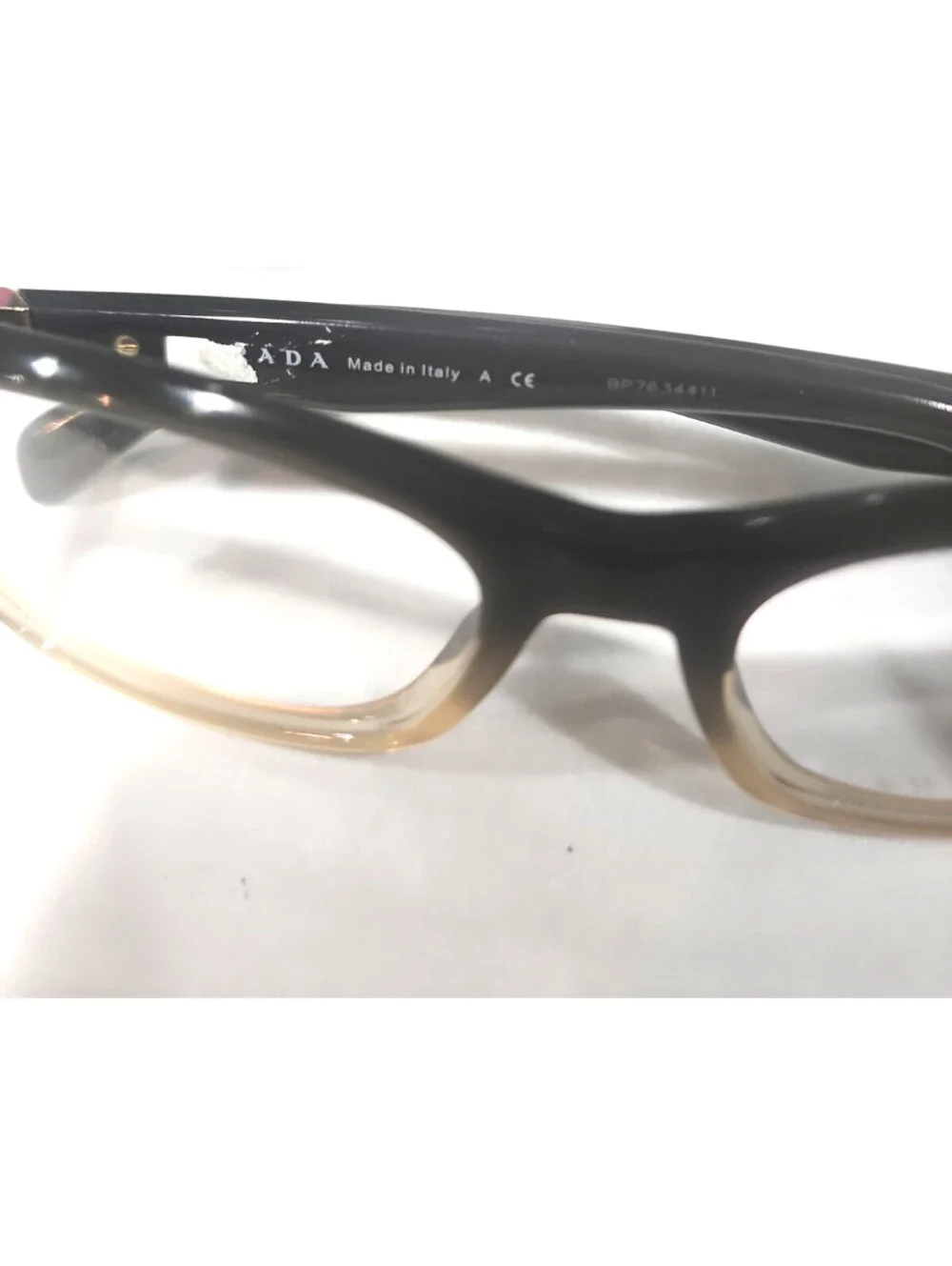 PRADA VPR21O JAG-101 Sm Green/Gray Fade Rectangle Eyeglasses 53-17 135 Box Read